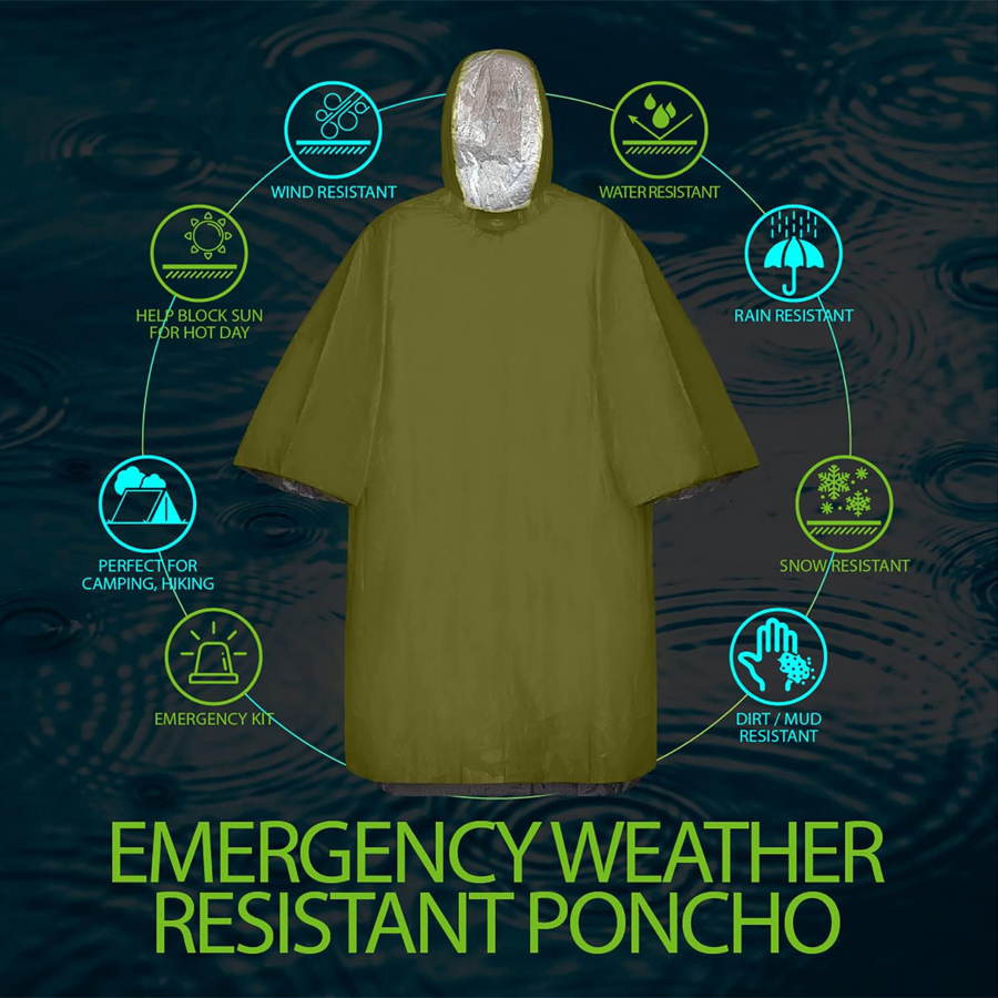 3/5-Pack Emergency Poncho Set  - đánh giá và giá Emergency Mylar Blanket
