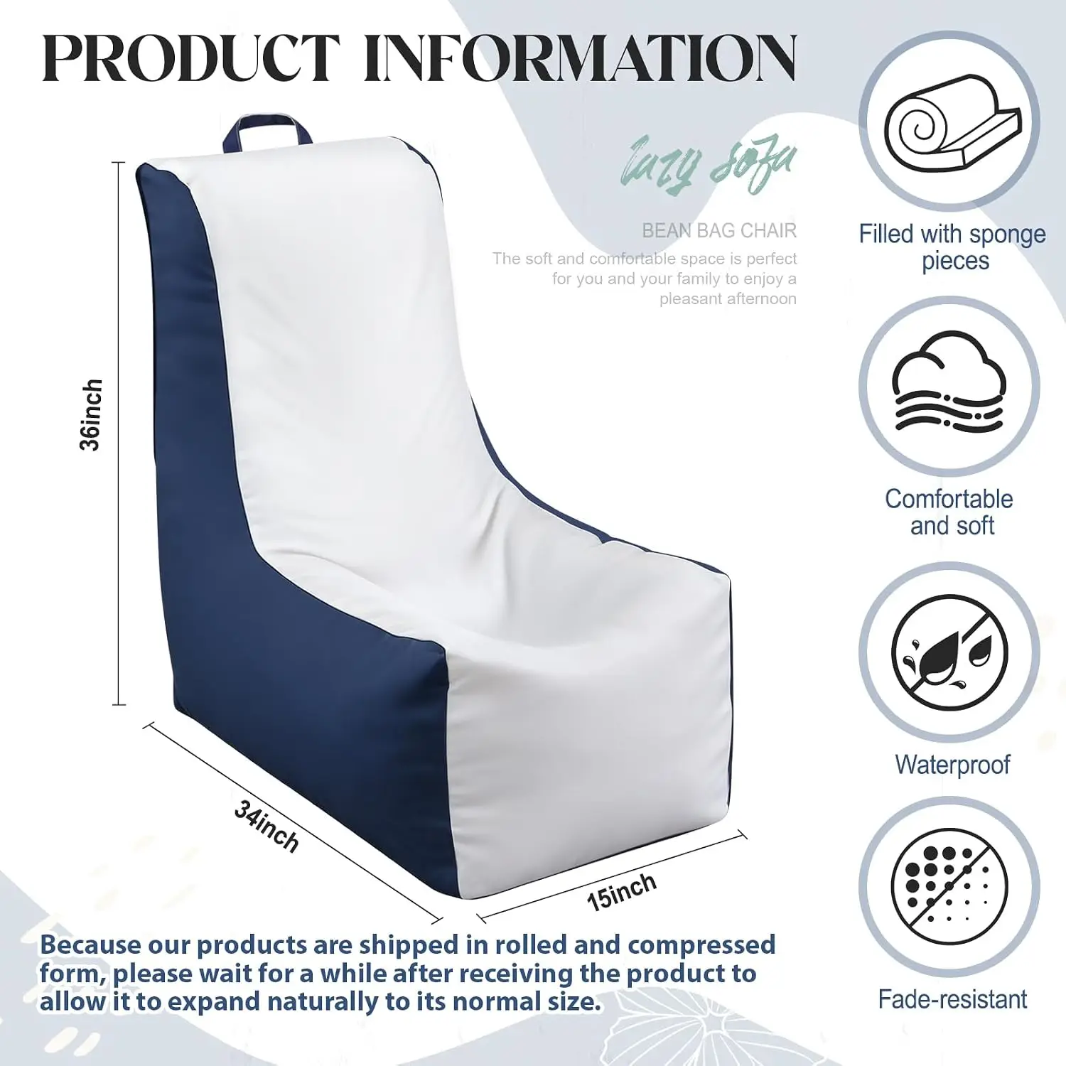 1 Pcs Boat Bean Bag Chair Loun - đánh giá và giá Outdoor Camping Lounge Chairs