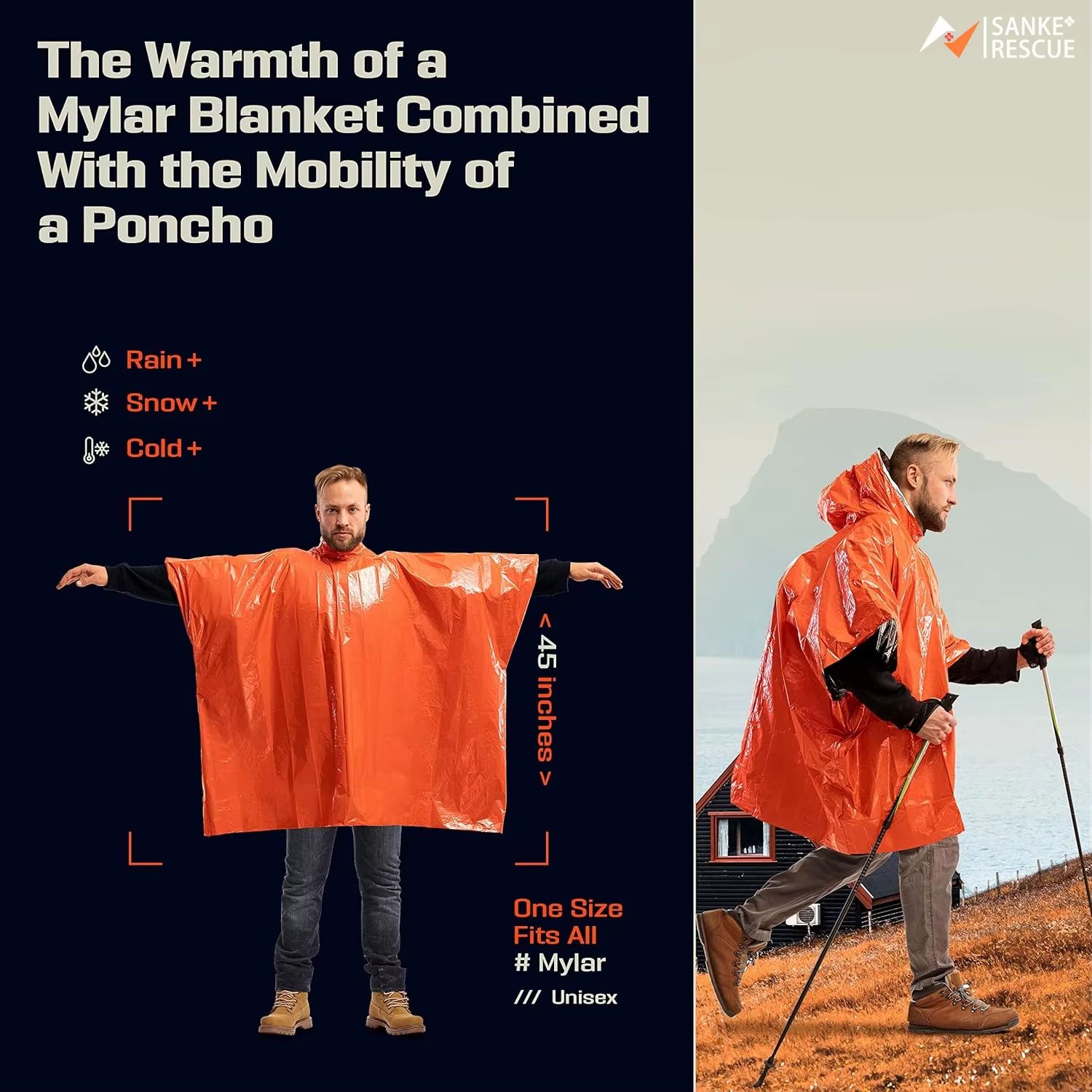 Emergency Rain Poncho Thermal  - đánh giá và giá Emergency Mylar Blanket